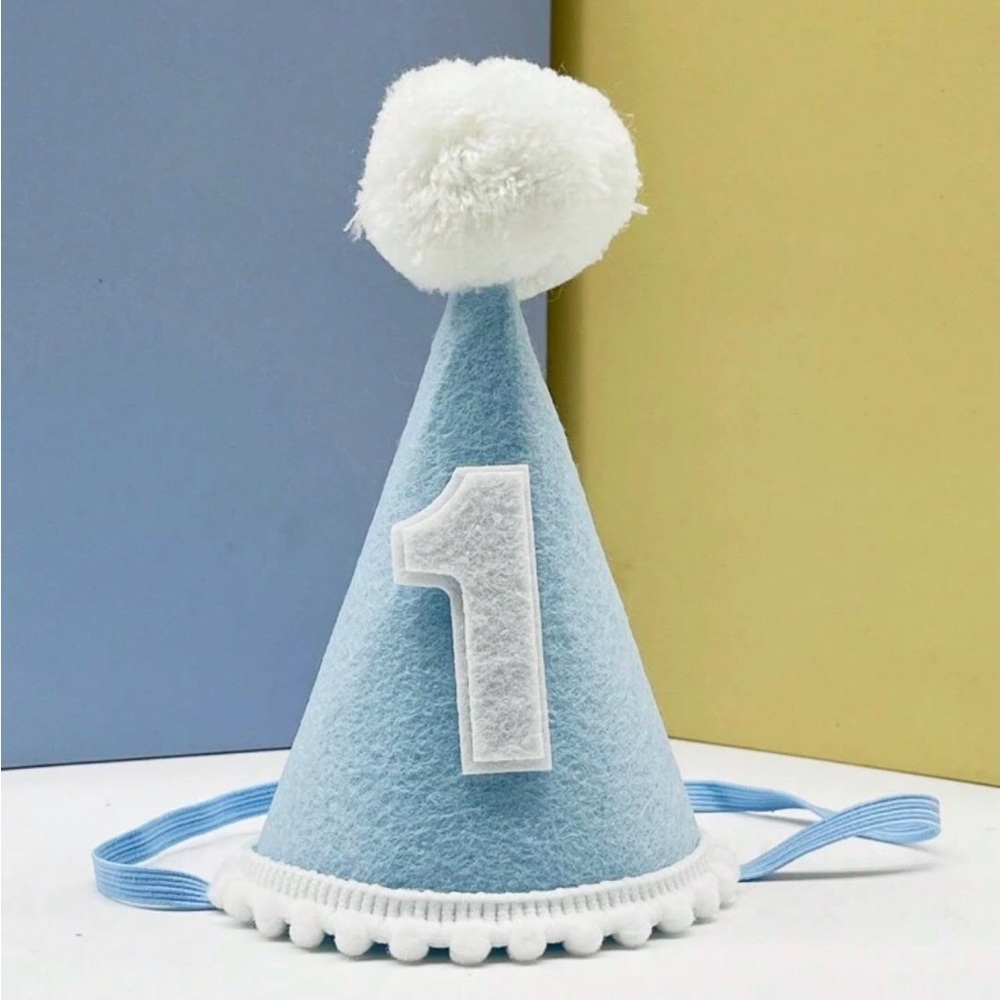 Blue First Birthday Party Hat for Kids